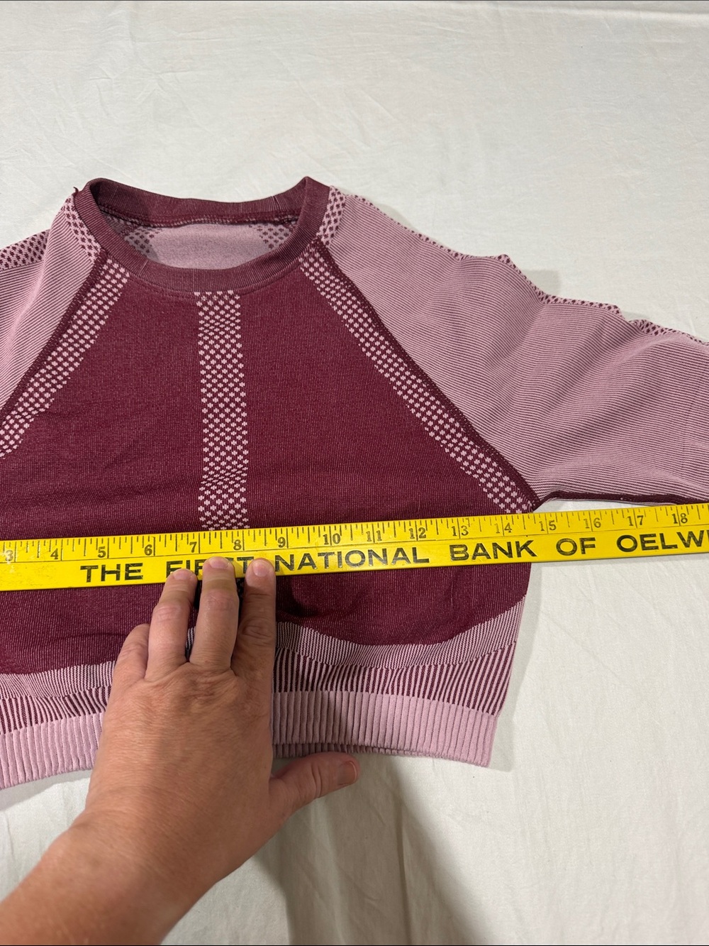 Fabletics Seamless Two-Piece Workout Set - Dusty Rose & Burgundy - Picture 5 of 6